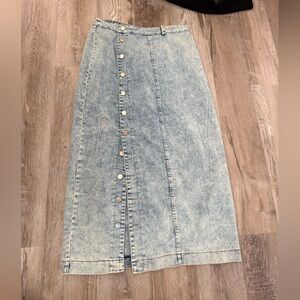 Denim Button-Down Skirt